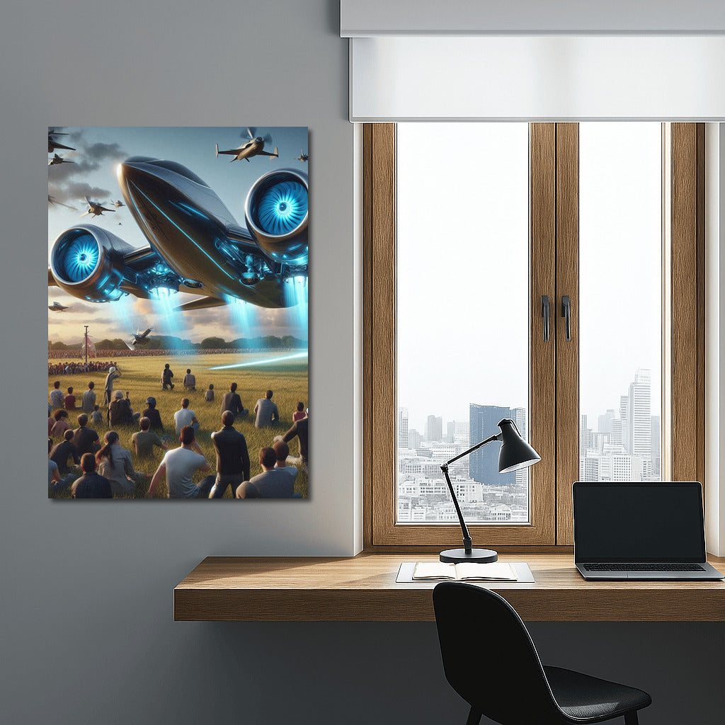 Futuristic Flight: Airplane on Runway 3 for Modern Dreamers