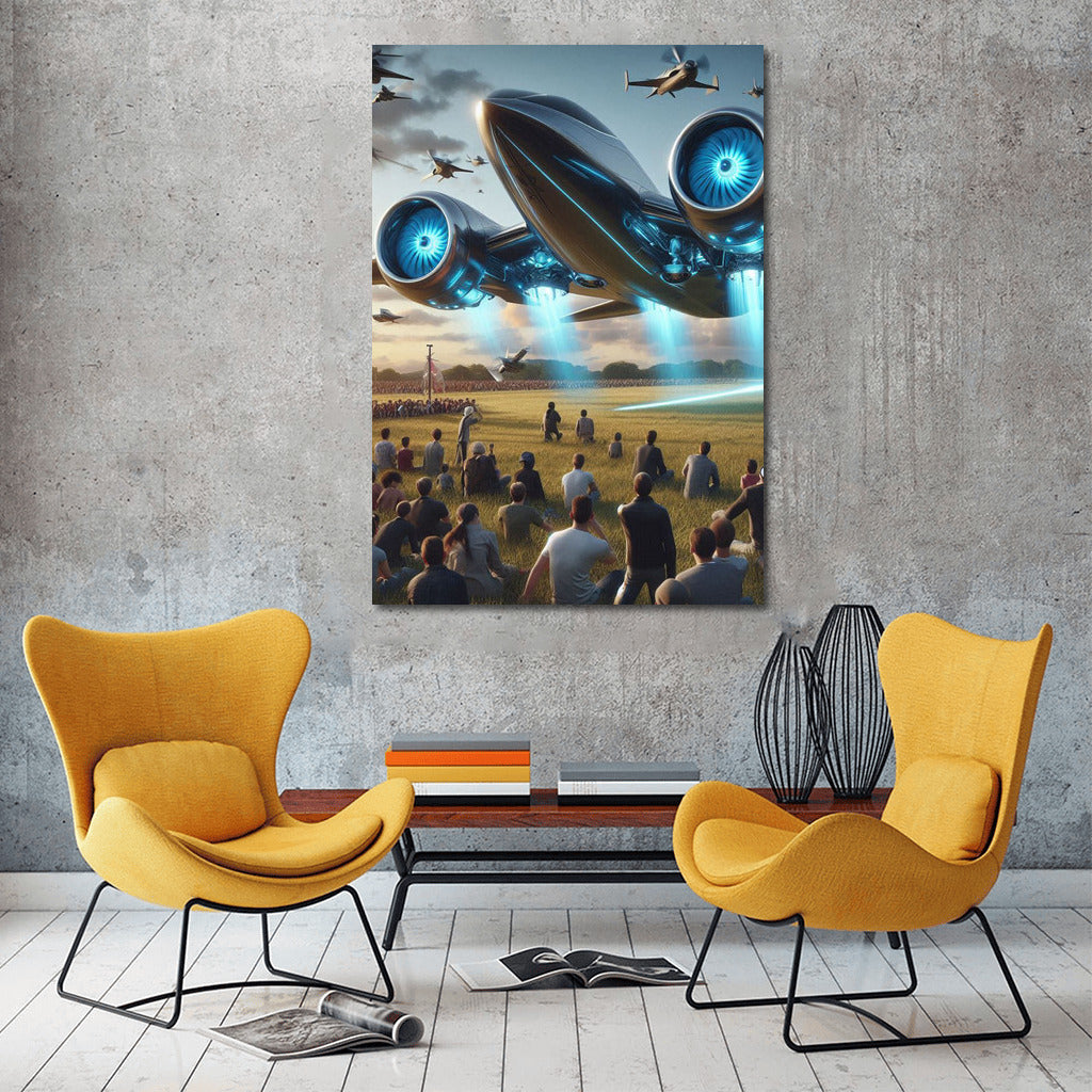 Futuristic Flight: Airplane on Runway 3 for Modern Dreamers