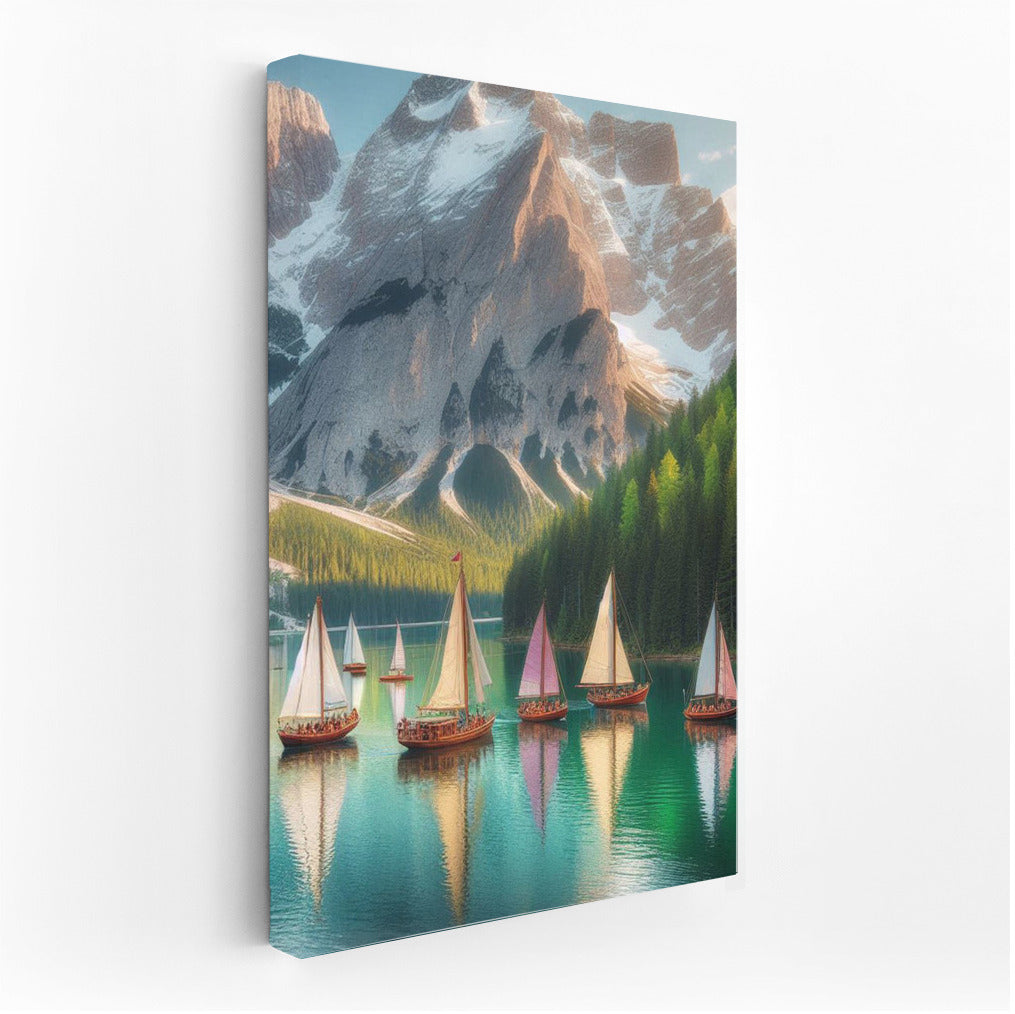 The Majesty of Mountains and Sails: Schooners Mountain Landscape 3