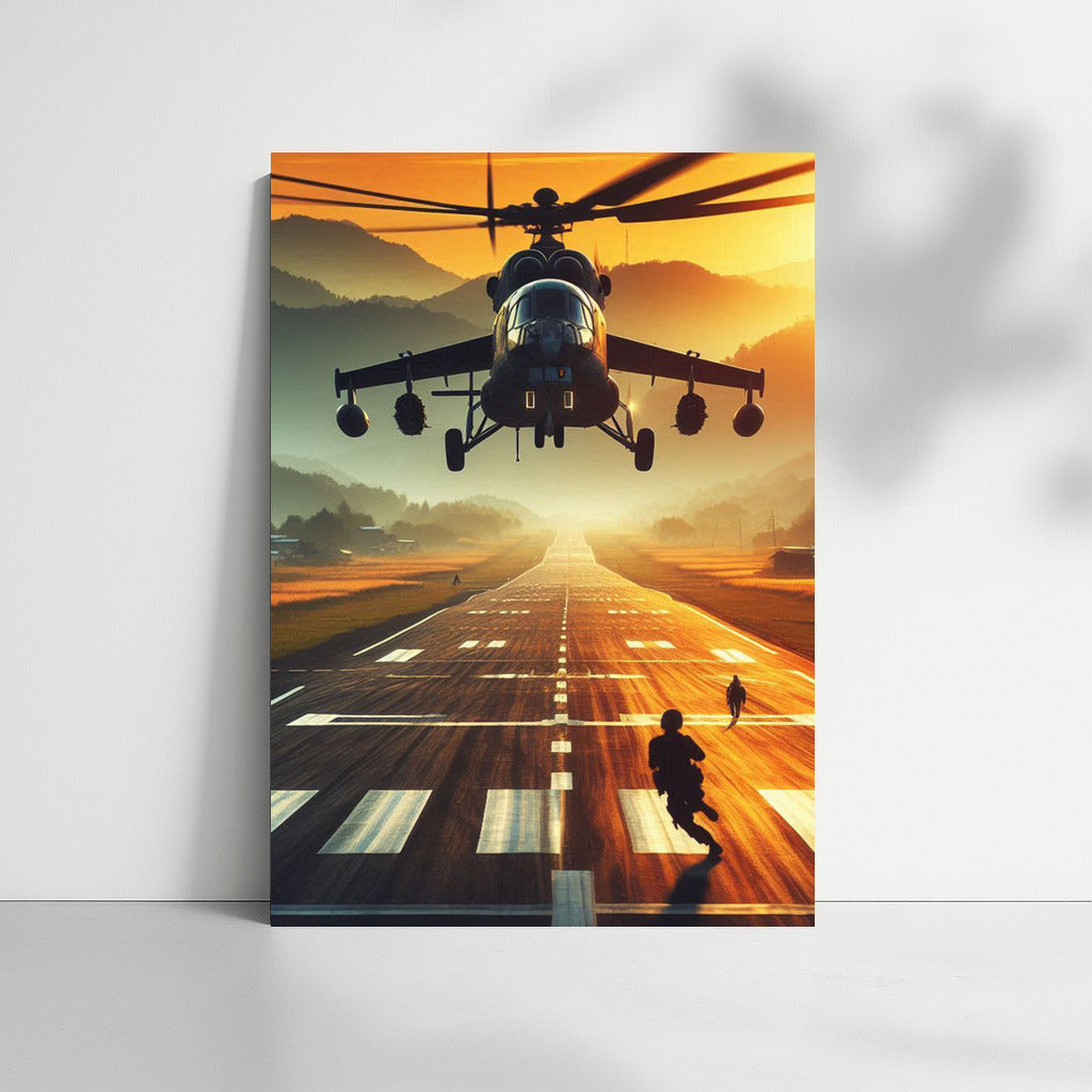 Sunset Flight: Training Helicopters on the Runway
