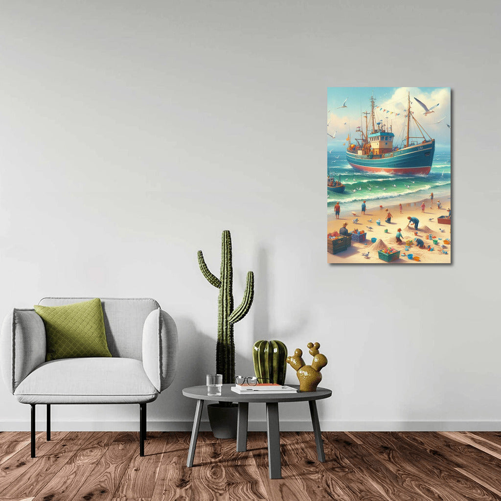 Fishermen and Seagulls on the Waves Trawlers Beach 1: Sea Idyll