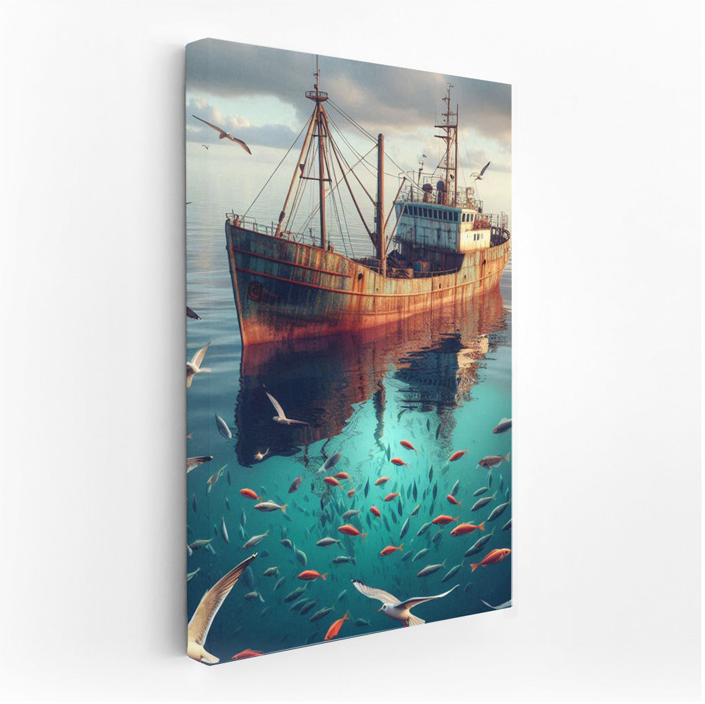 Sea Trawlers: Dance of Waves and Seagulls