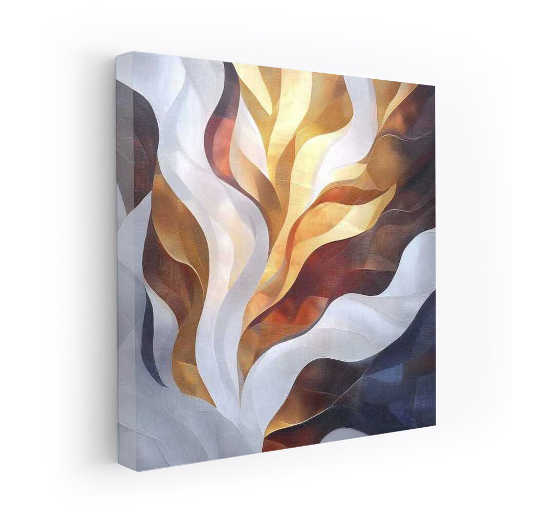 Golden Glow: Abstract Waves of Light