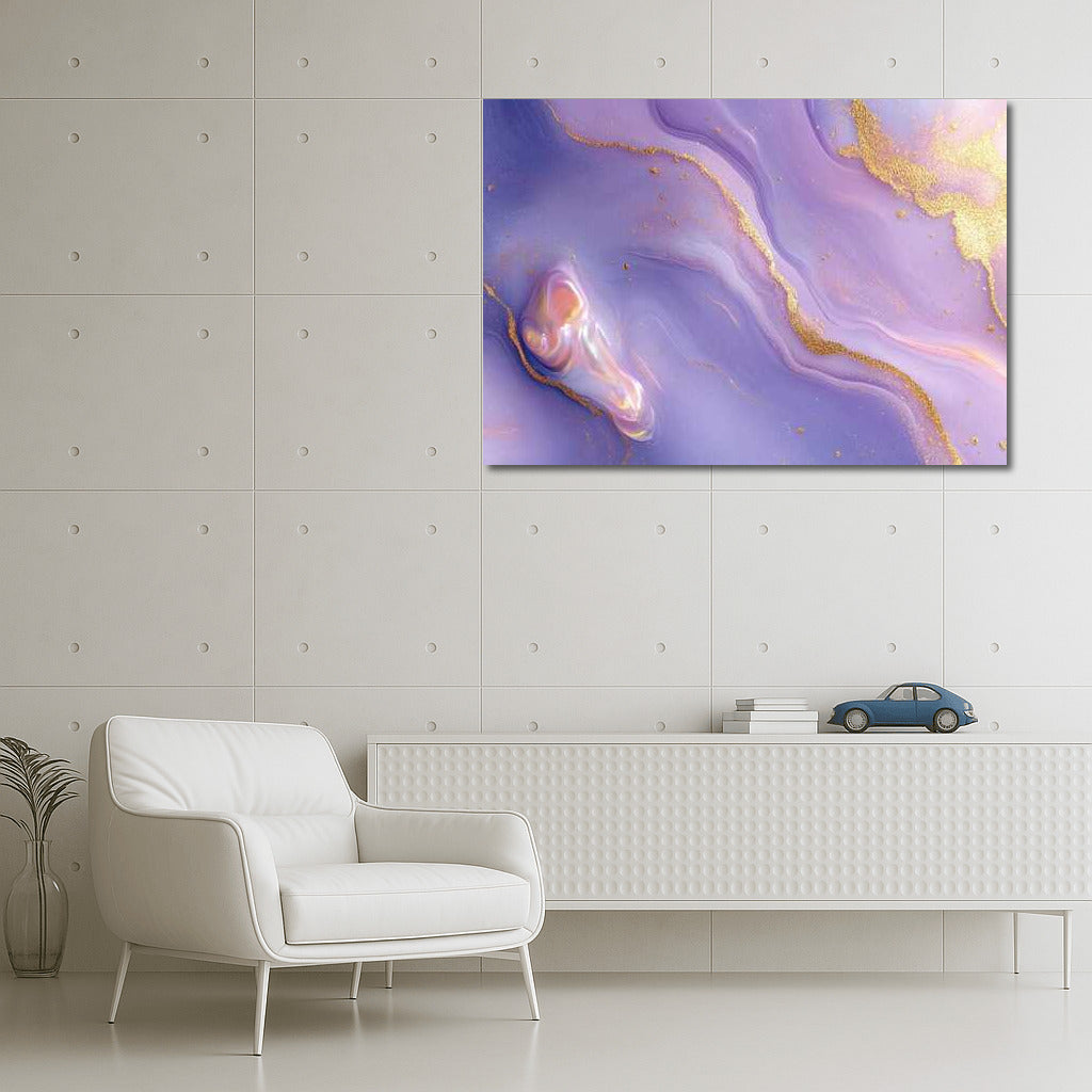 Purple Dream Magic: Abstract Enchantment with Gold Accents
