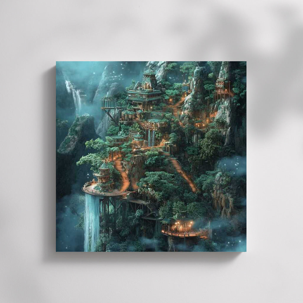 Light of Fantasy: Magical Village among Mountains and Waterfalls
