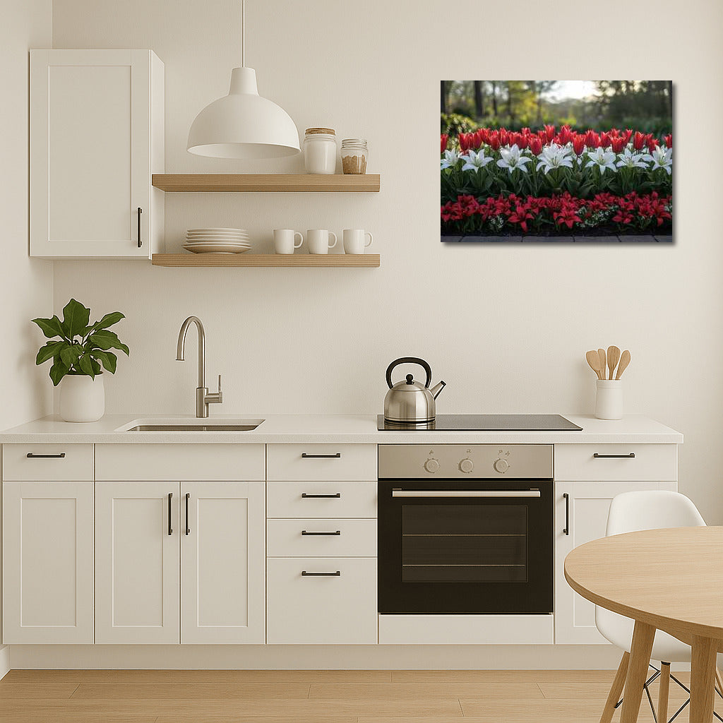 Dance of Tulips and Lilies: Red and White Flowers for Decor