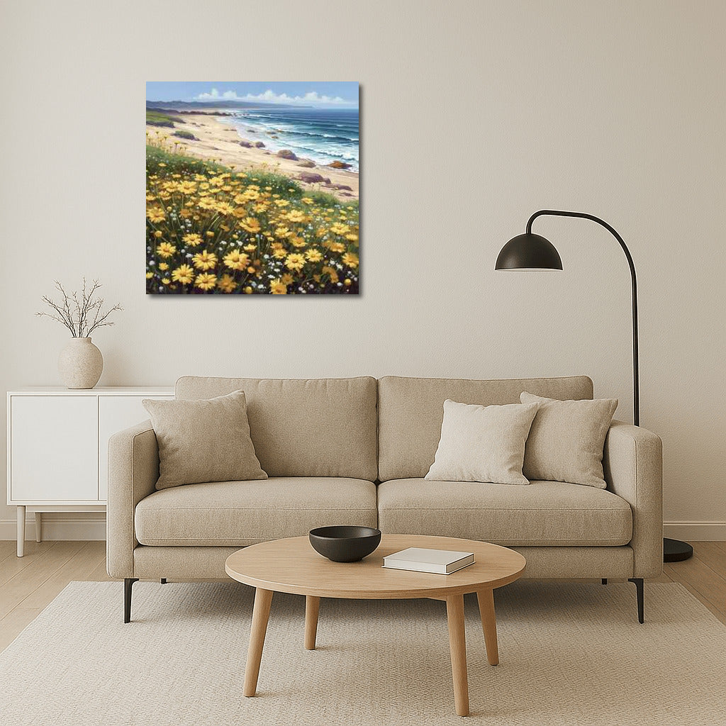 Vibrant Gerberas on Sea Breeze: Acrylic Painting