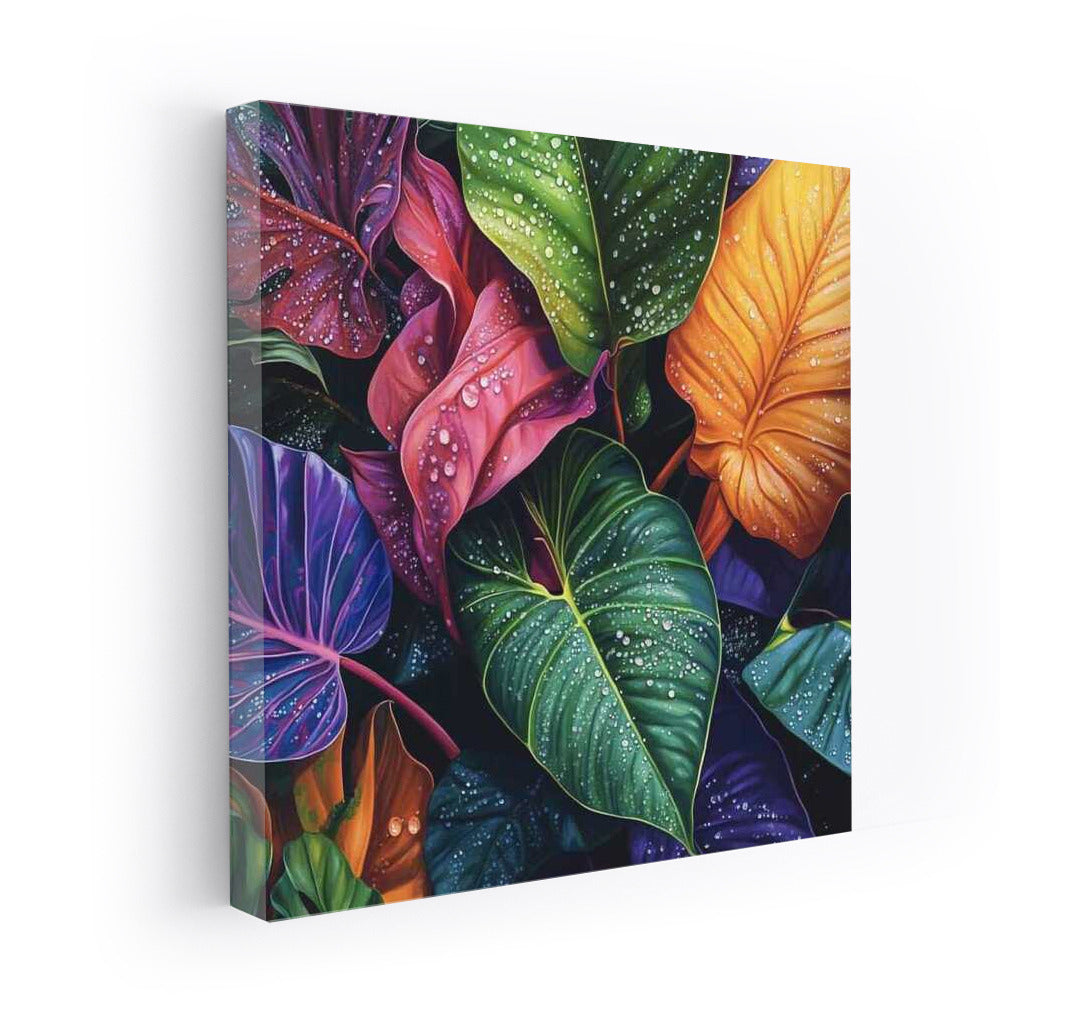 Anthurium in a Tropical Oasis: Exotic Flowers and Leaves