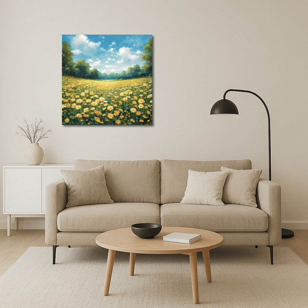 Field Charm: Bright Daisies in a Blooming Field