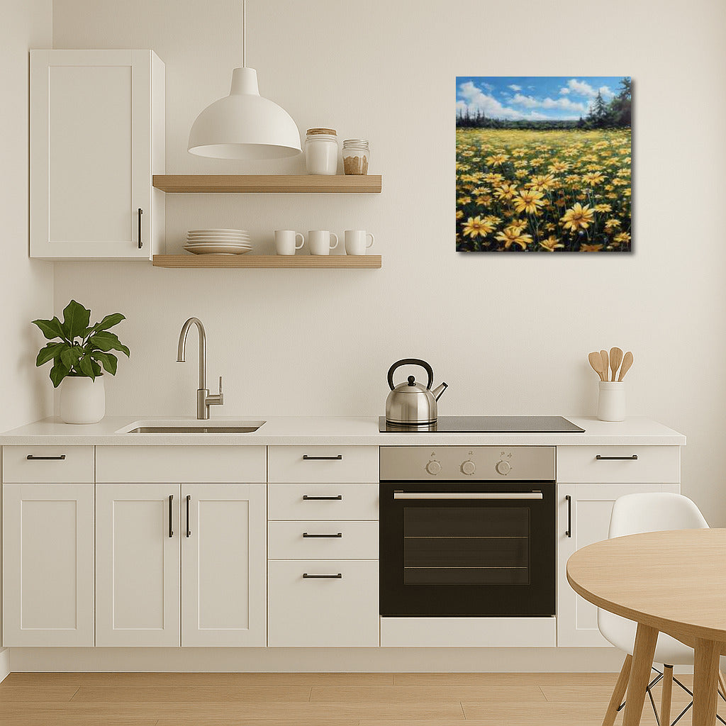Sunny Field of Daisies: Bright Flowers and Meadow Energy