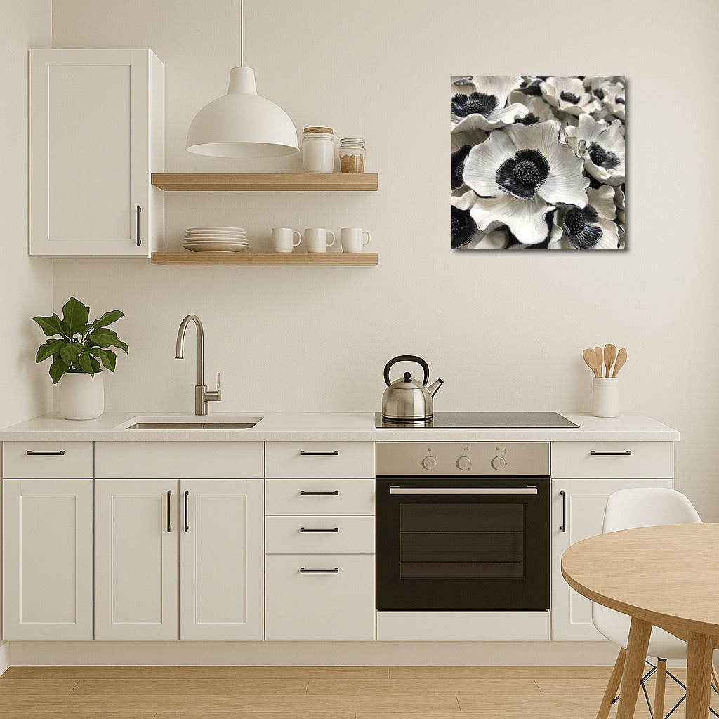 Ceramic Anemones: Black and White Elegance 2
