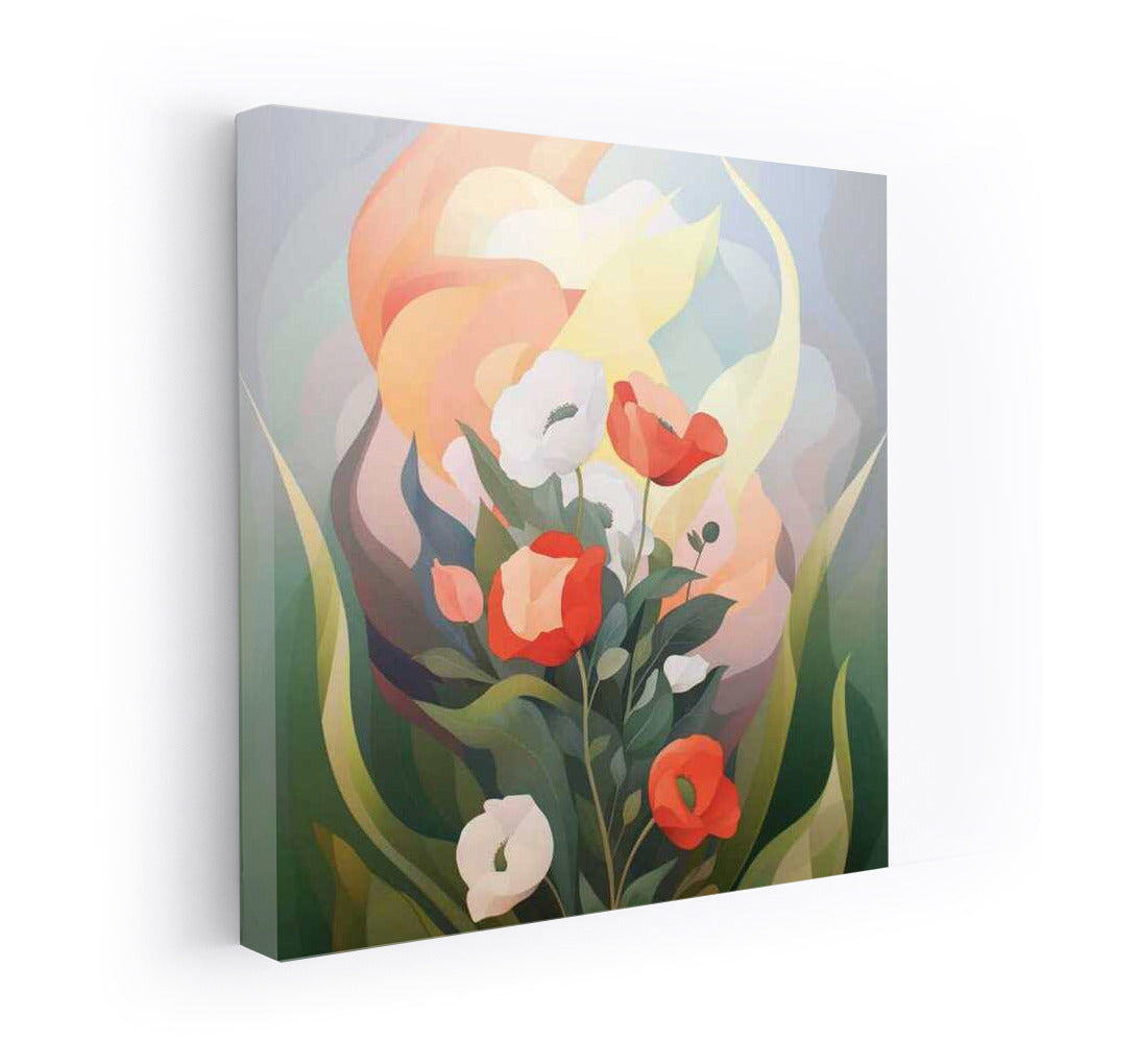 Watercolor Poppy Bouquet: Bright Flowers for Interior