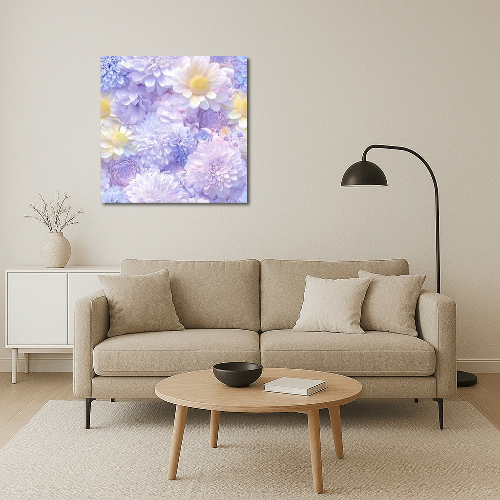 Pastel Chrysanthemums: Beautiful Floral Pattern for Interior