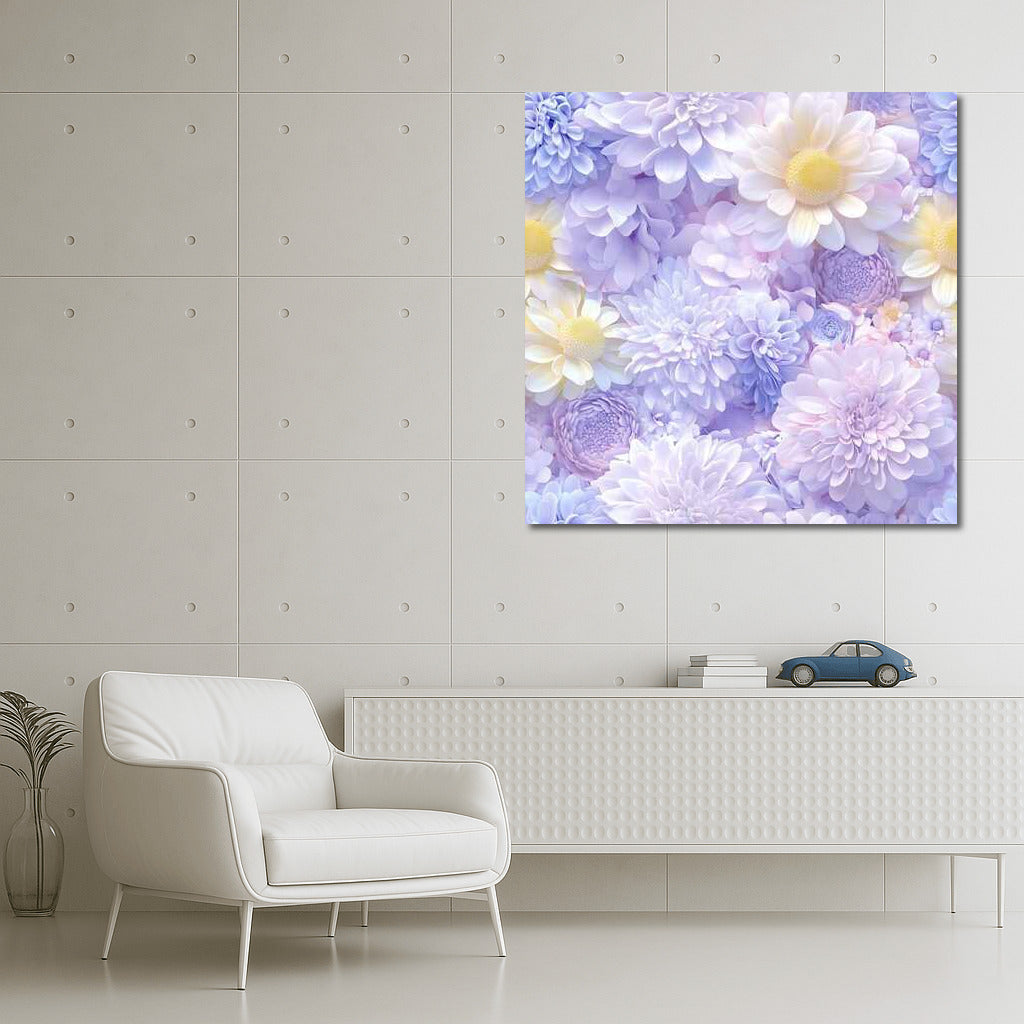 Pastel Chrysanthemums: Beautiful Floral Pattern for Interior