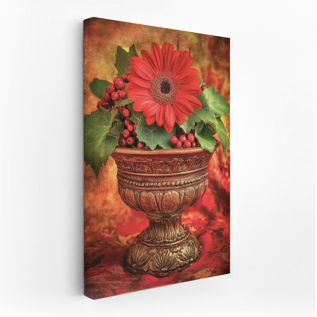 Elegant Red Flower and Berries: Nature in Interior