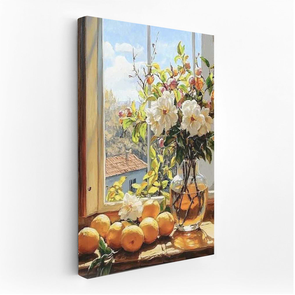 Sunny Camellias by the Window: Flowers in the Interior