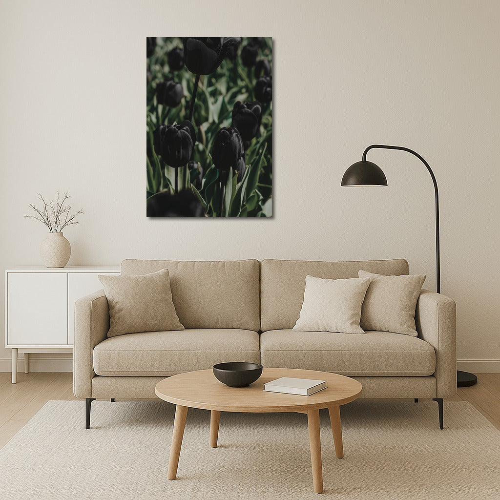 Black Tulips: Flower Poetry in Wall Decor