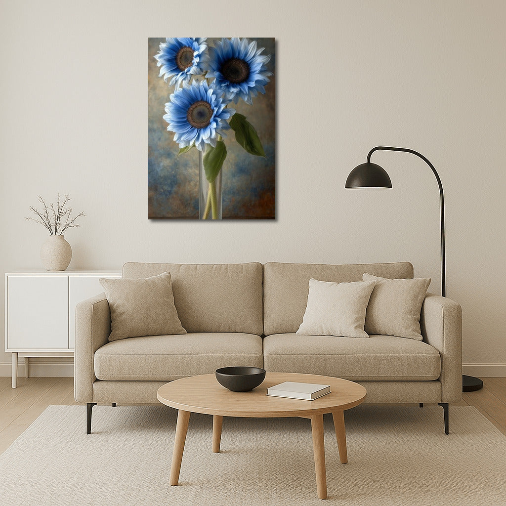 Blue Sunflowers: Flower Garden Magic for Interiors