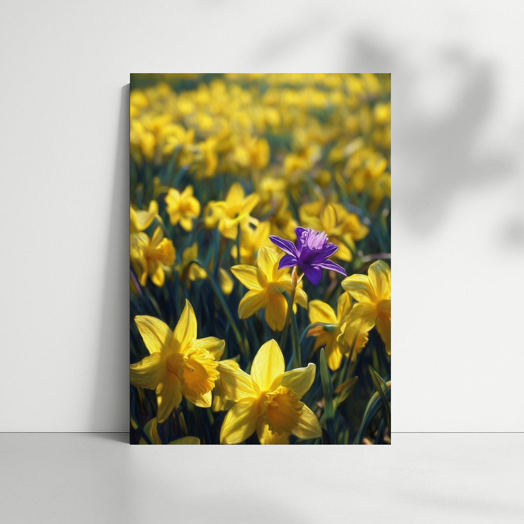 Floral Symphony: Daffodils and Purple Charm for Interior