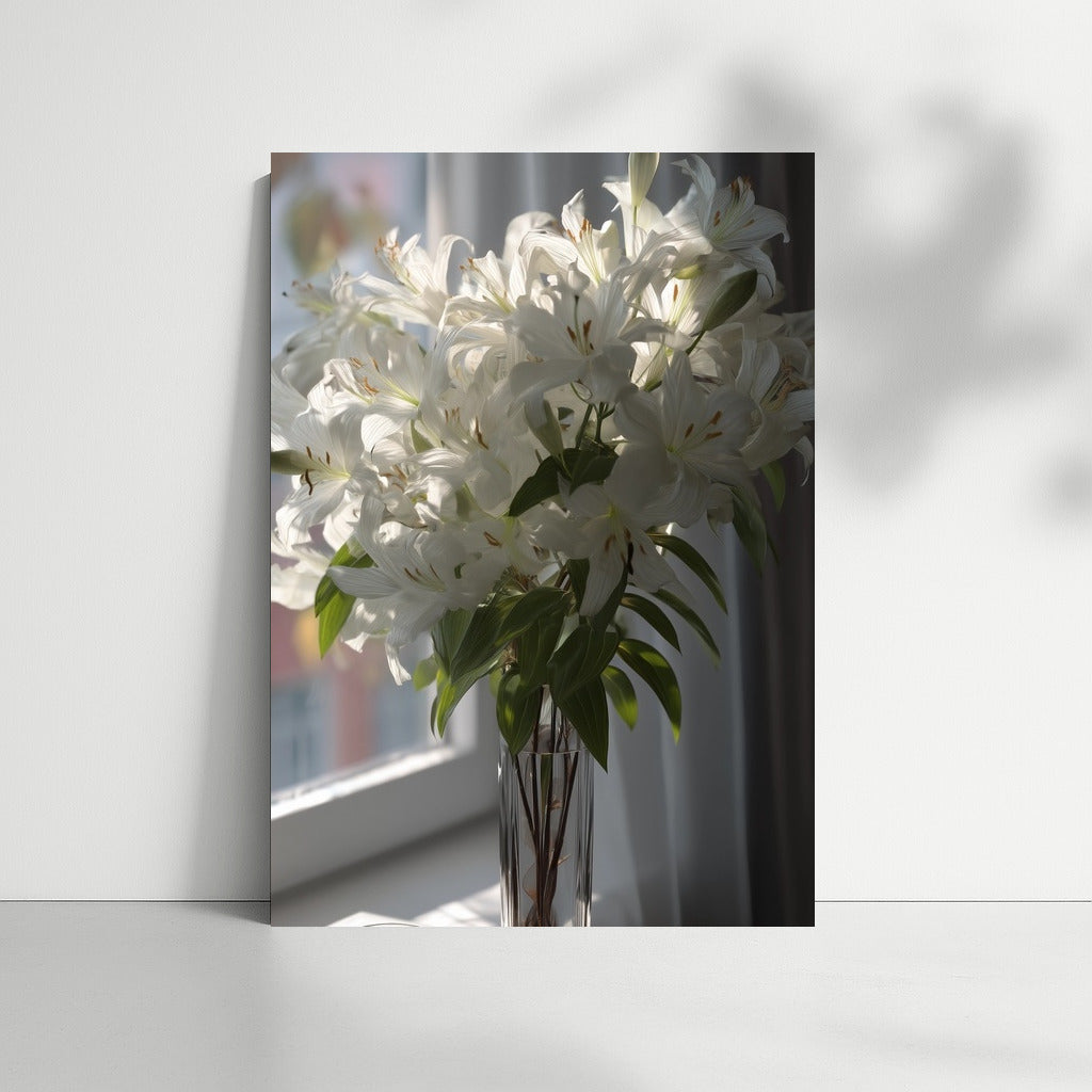 Morning White Lilies: Elegant Flowers in the Sunlight