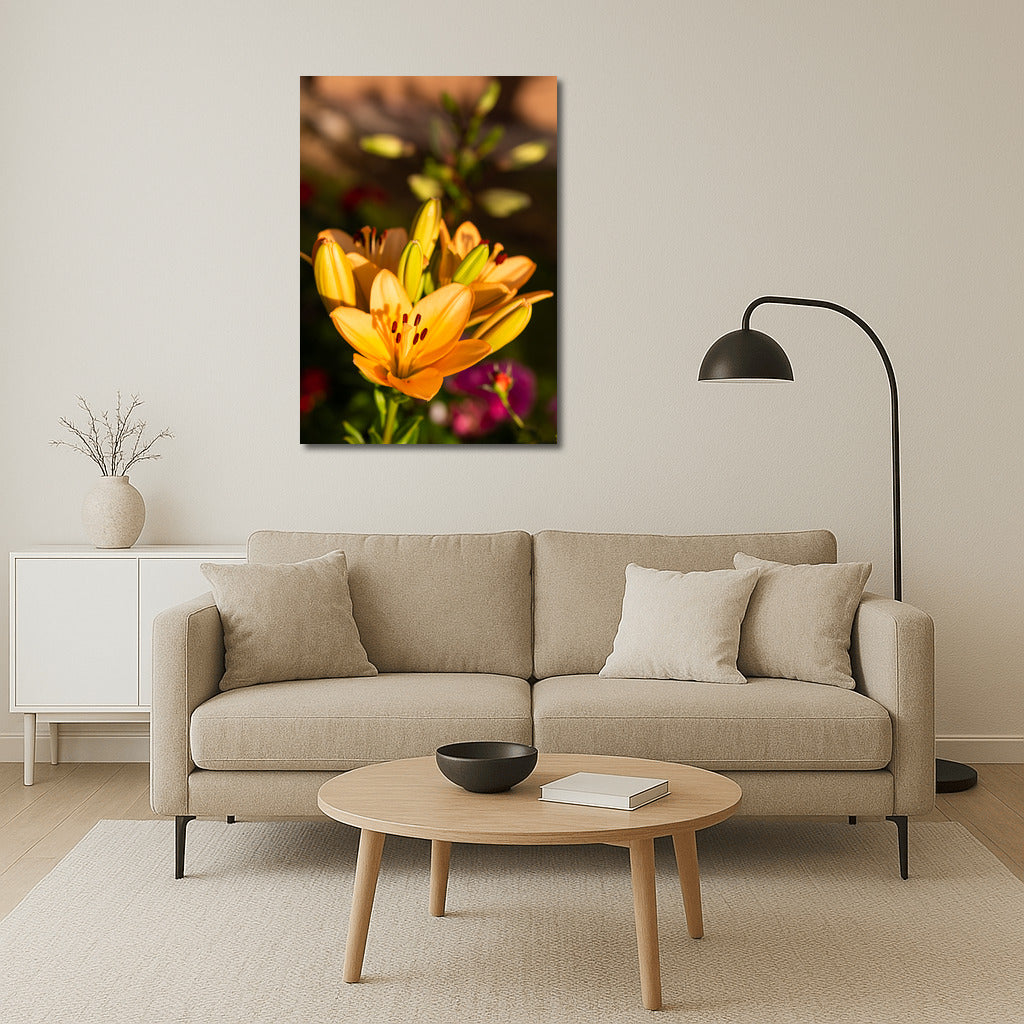 Golden Glow of Lilies: Bright Floral Decor for Interior