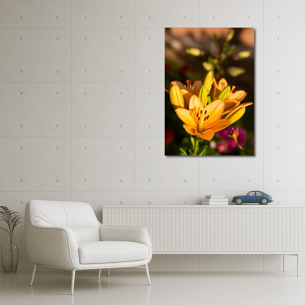 Golden Glow of Lilies: Bright Floral Decor for Interior