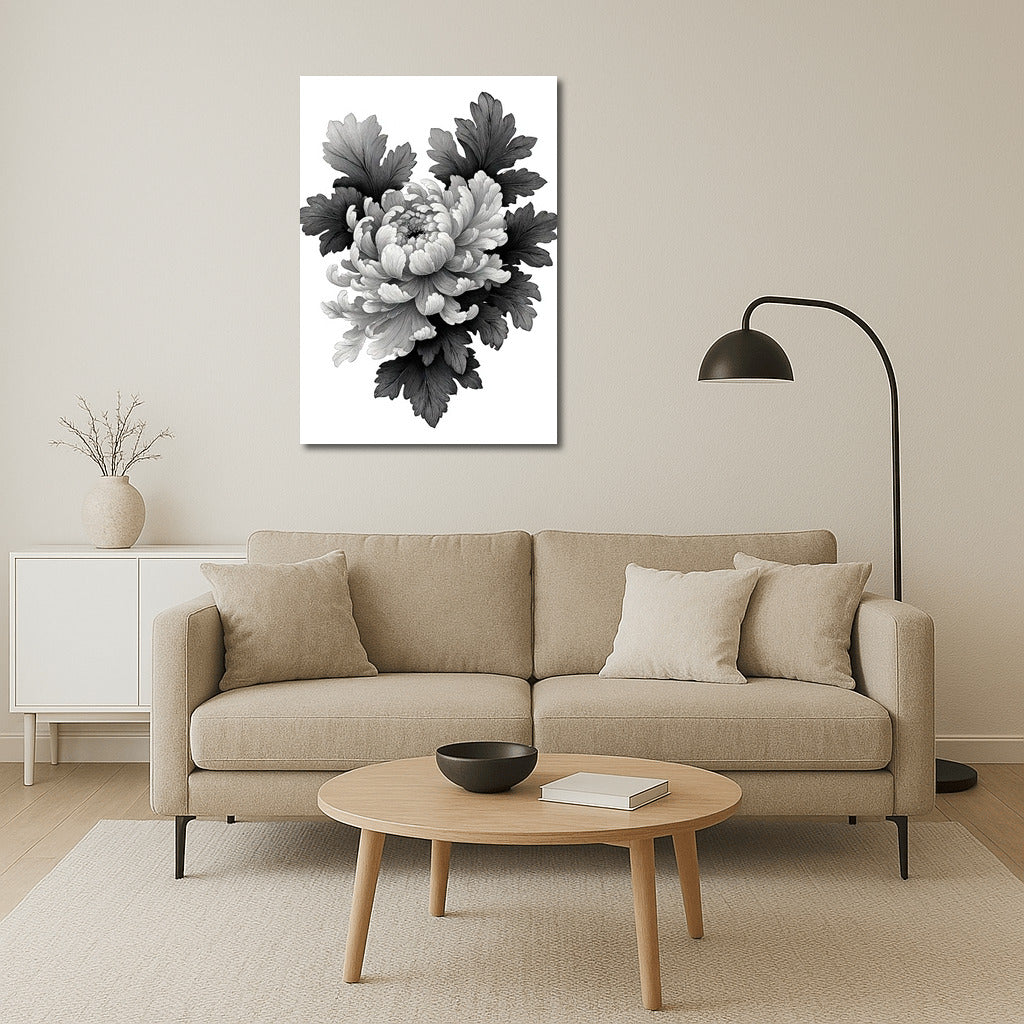 Black and White Chrysanthemum: Elegant Floral Perfection