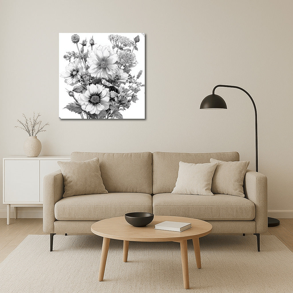 Dahlias in Blooming Dance: Elegant Interior Decor