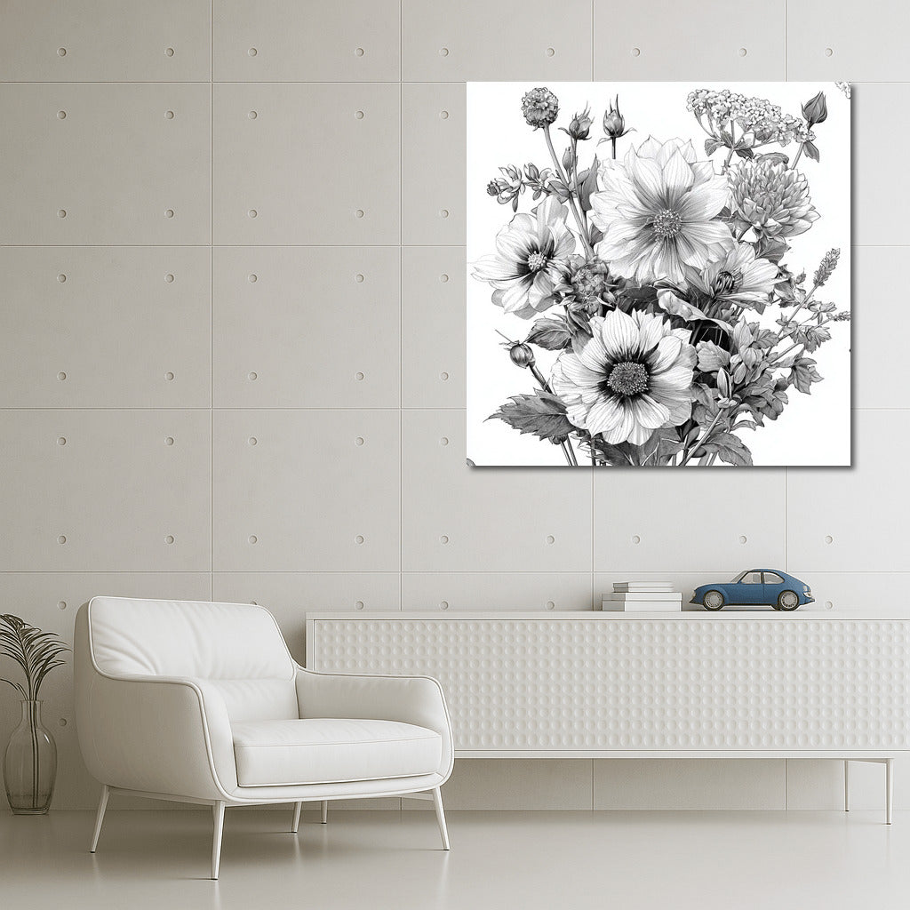 Dahlias in Blooming Dance: Elegant Interior Decor