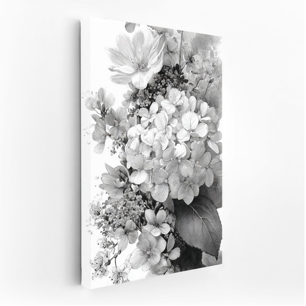 Hydrangea and Delicate Flowers: Elegant Art Poster for Nature Lovers