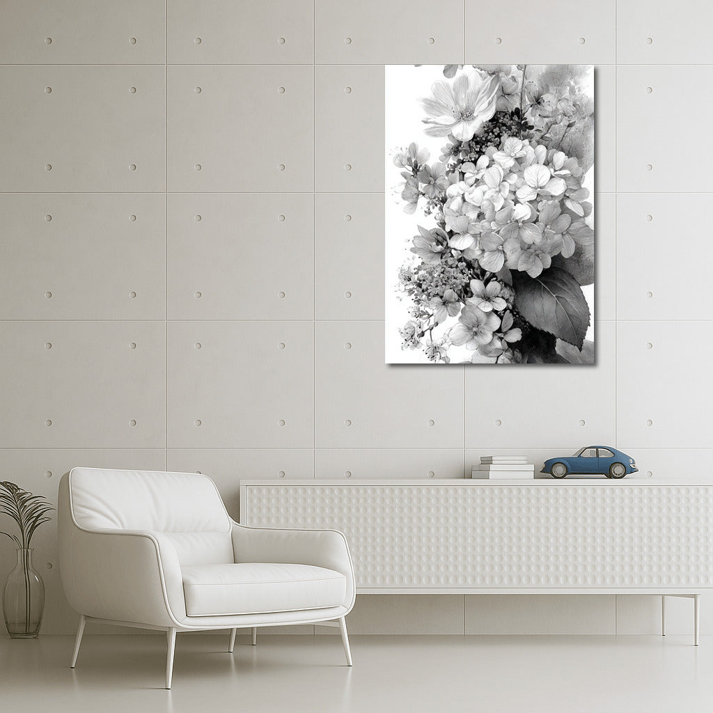Hydrangea and Delicate Flowers: Elegant Art Poster for Nature Lovers