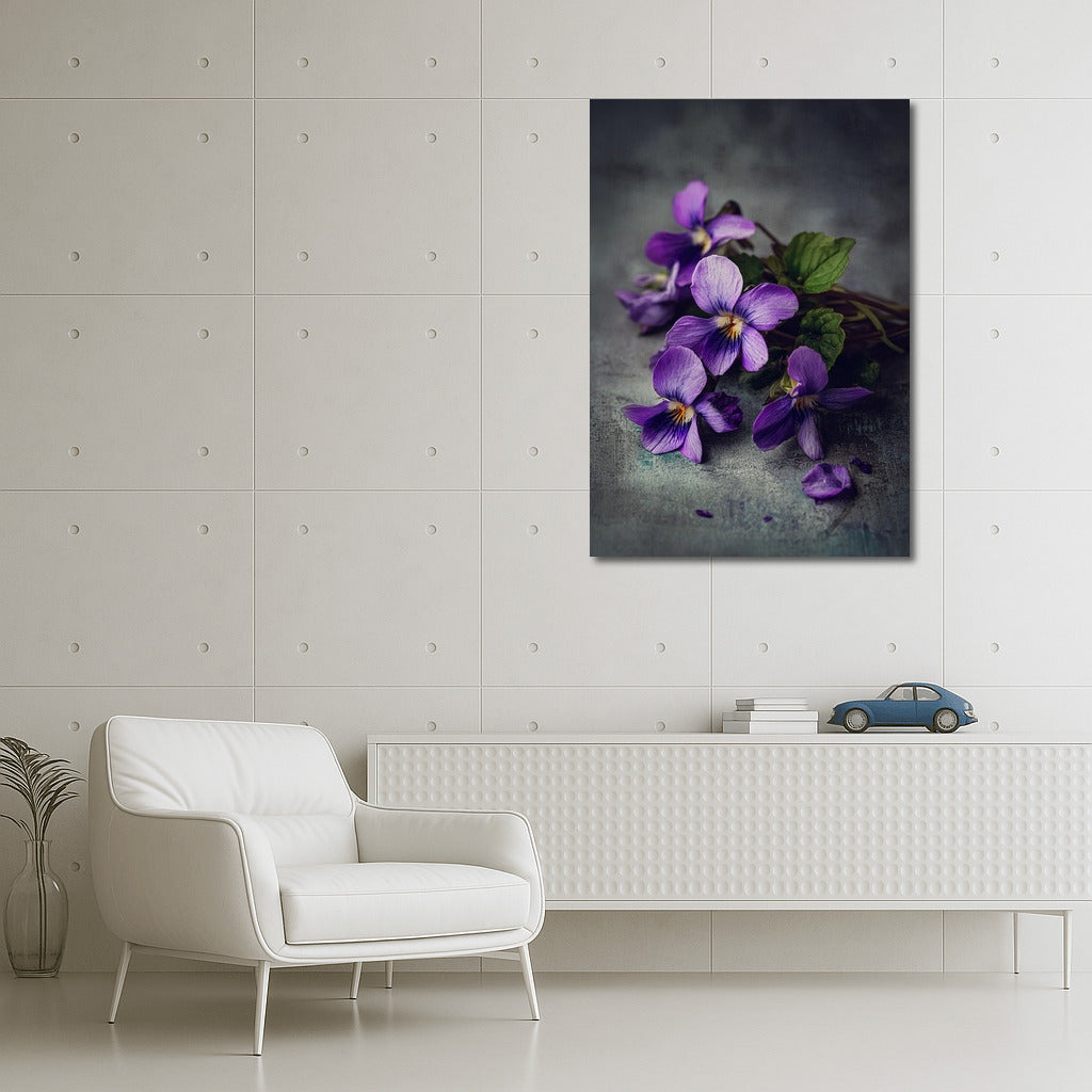 Violets in Bloom: The Gentle Charm of Nature on Canvas