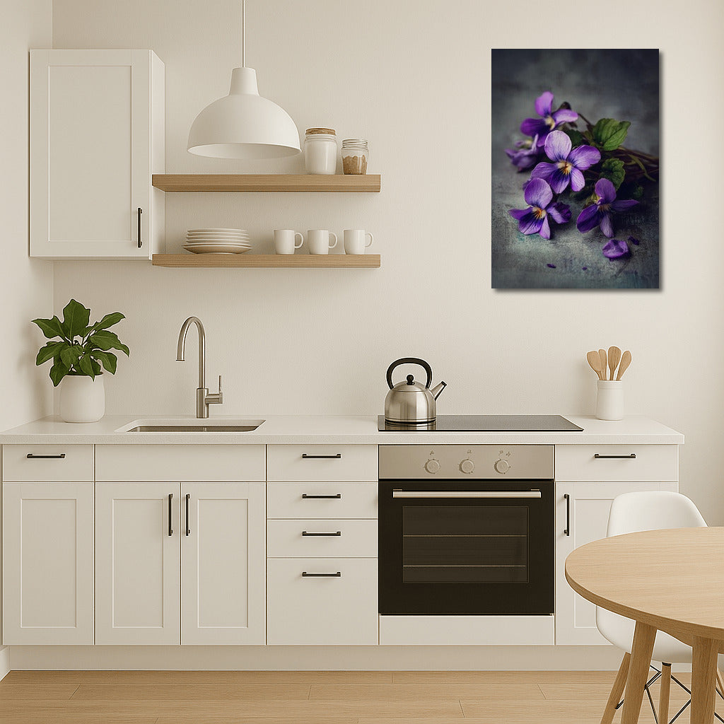 Violets in Bloom: The Gentle Charm of Nature on Canvas