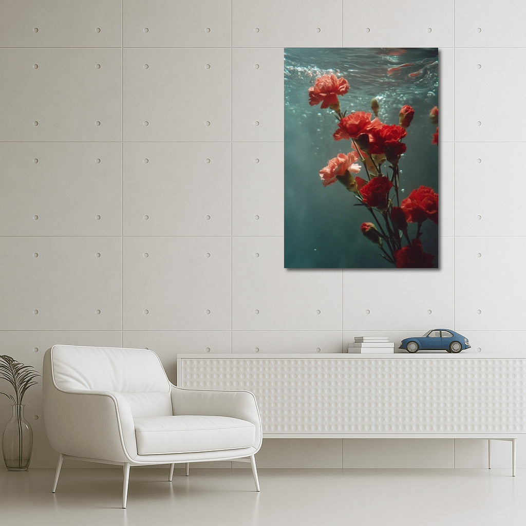 Underwater Dance of Bright Carnations: Floral Magic for the Interior