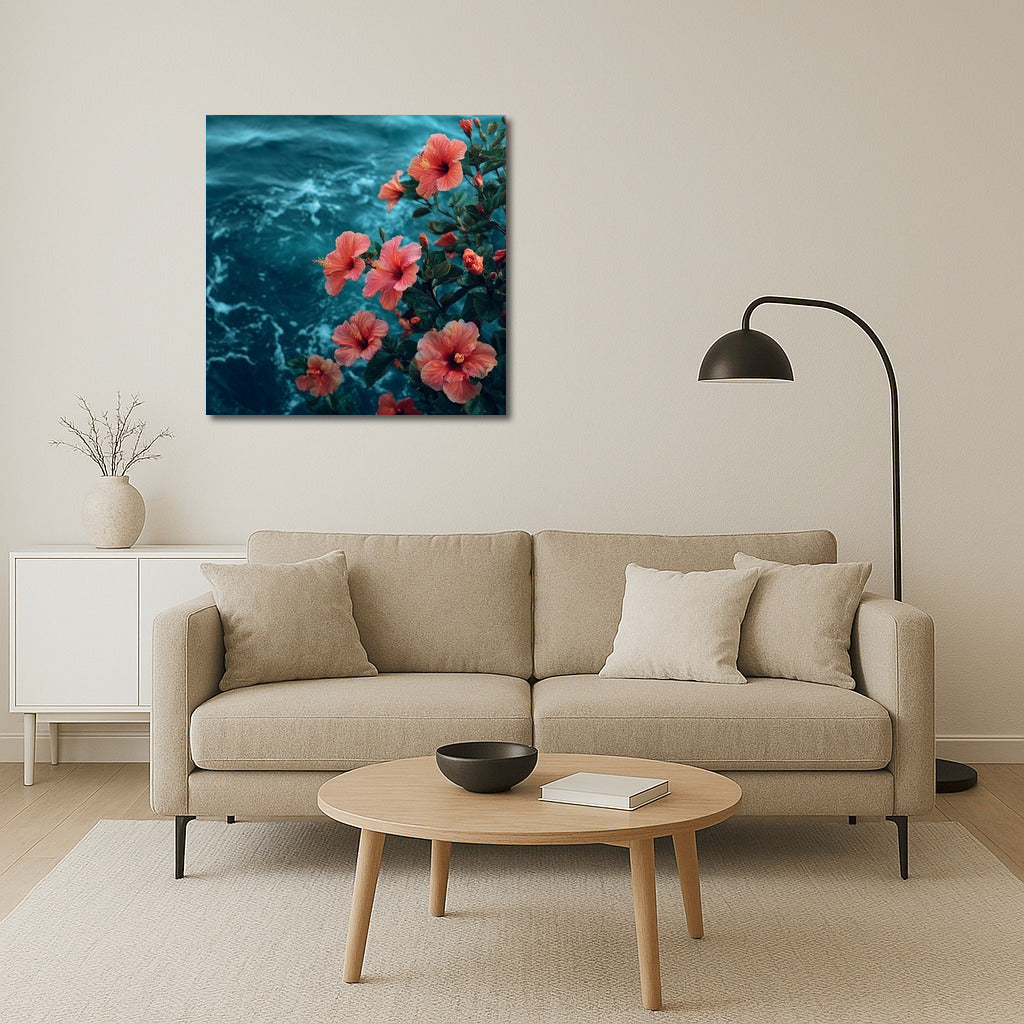 Hibiscus on Ocean Waves: Floral Freshness for the Interior