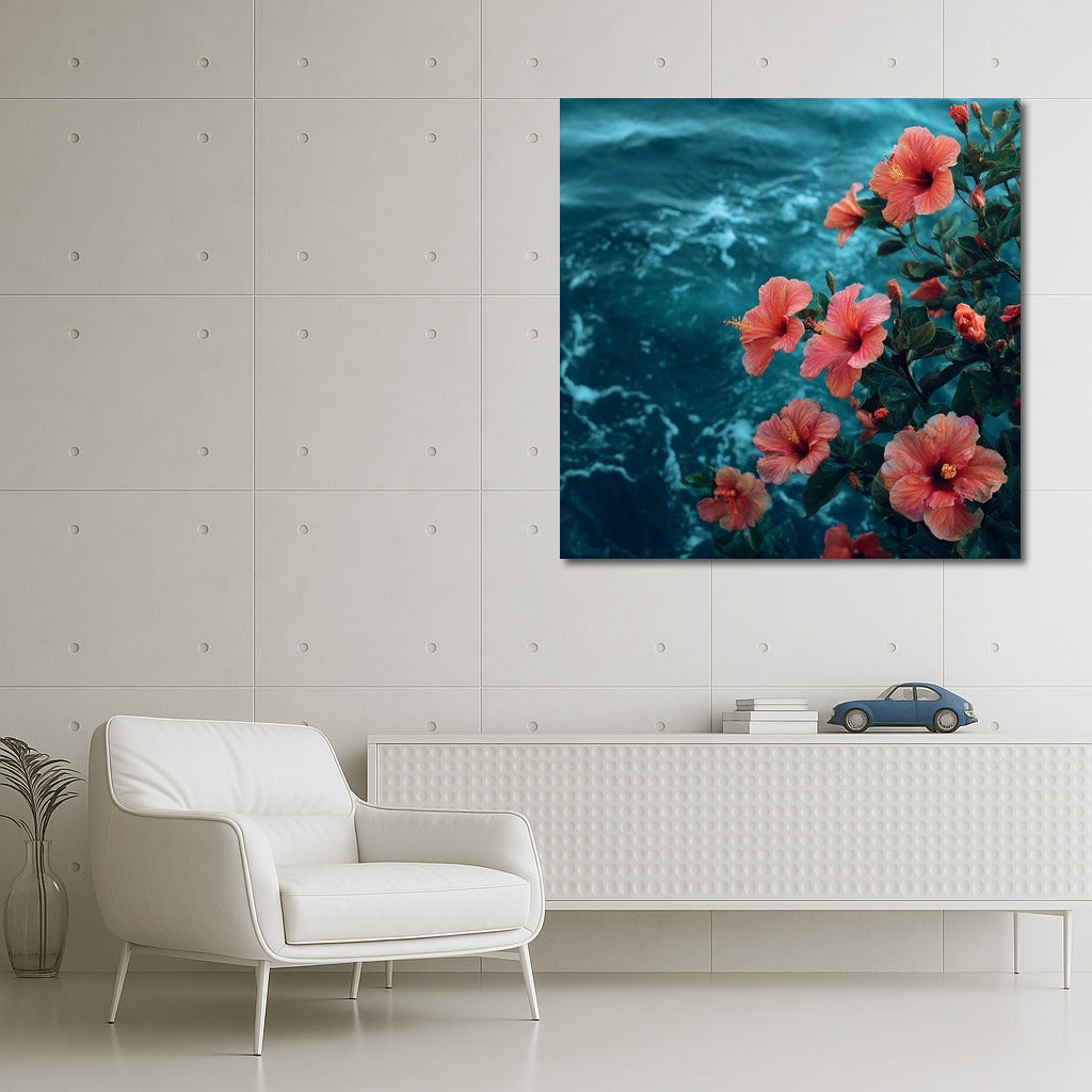 Hibiscus on Ocean Waves: Floral Freshness for the Interior
