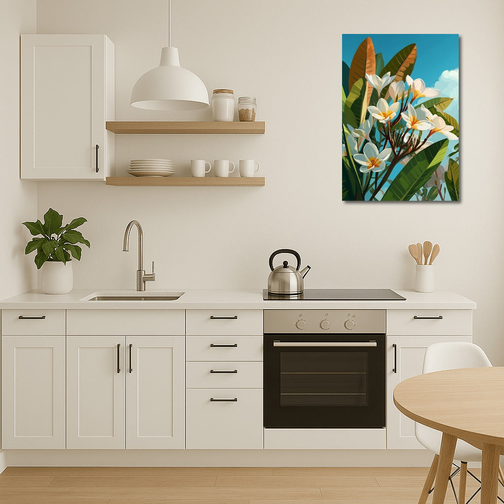 White Plumerias: Floral Symphony for the Interior