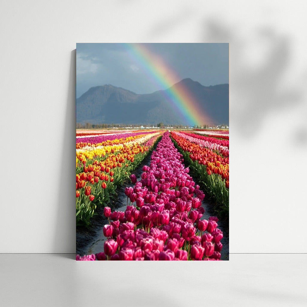 Tulips Triumph Under Rainbow Skies: Spring Floral Charm