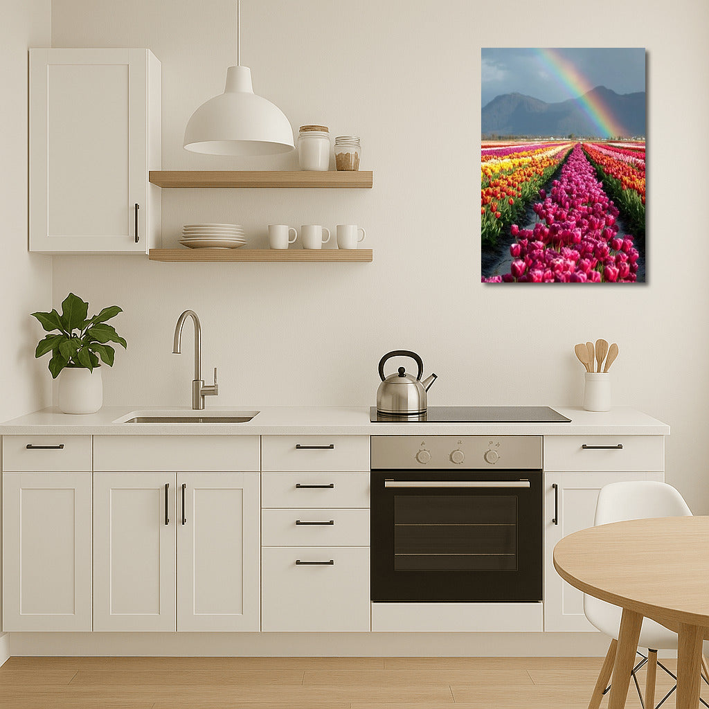 Tulips Triumph Under Rainbow Skies: Spring Floral Charm
