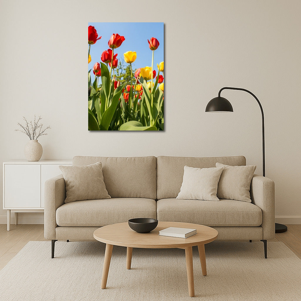 Sunny Tulips: Elegance of Floral Sparkle