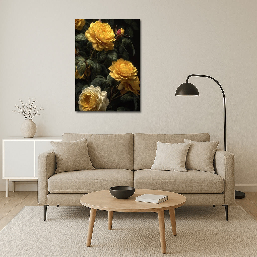 Golden Roses: Bright Flowers for the Interior