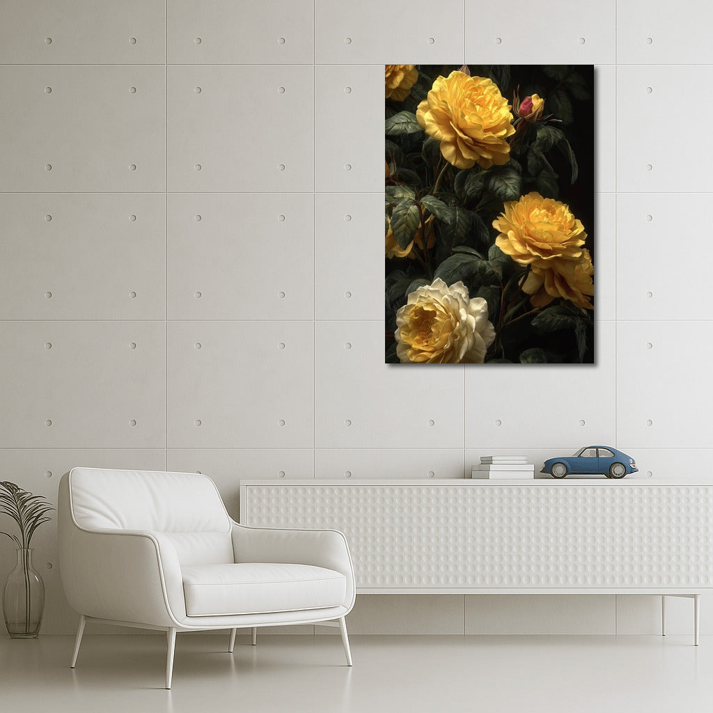 Golden Roses: Bright Flowers for the Interior