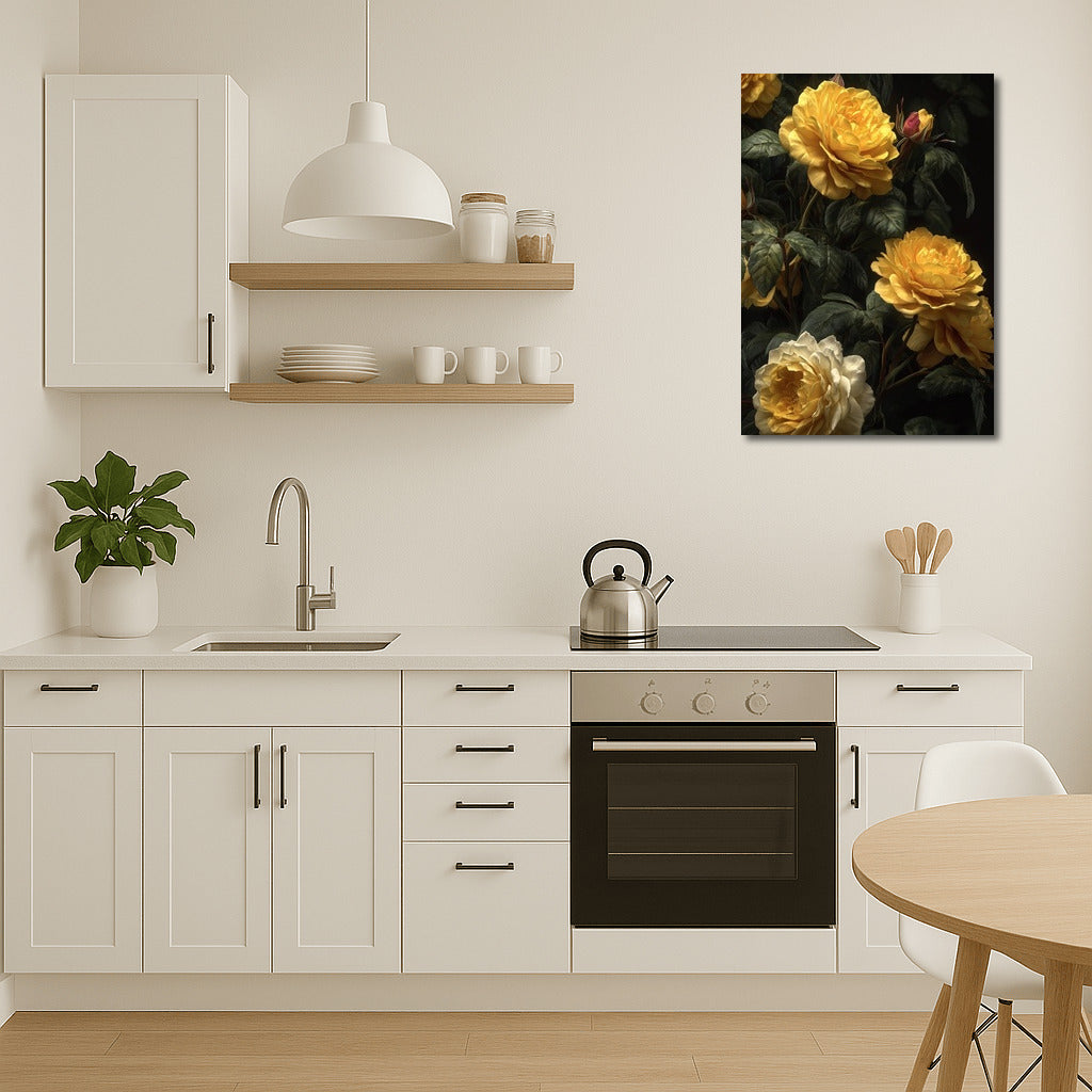 Golden Roses: Bright Flowers for the Interior
