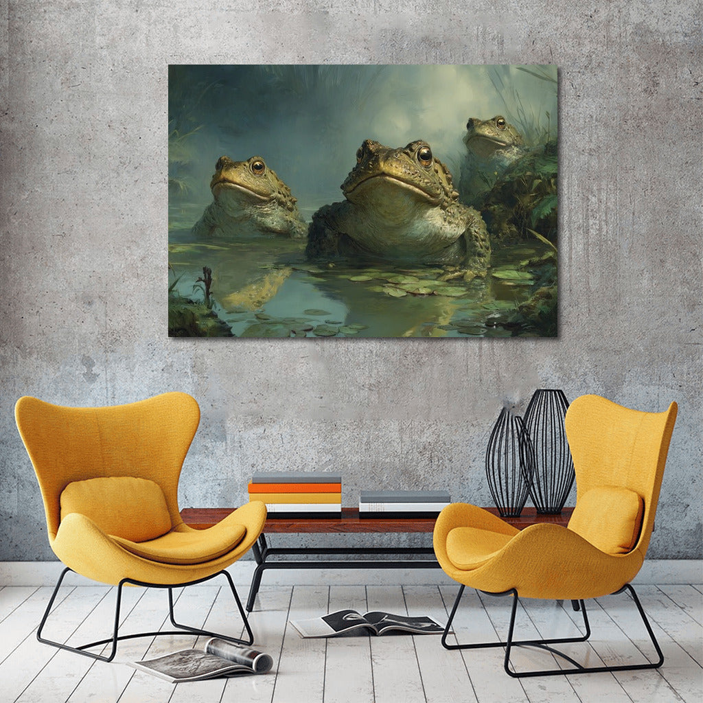 Three Royal Toads at the Magic Pond: Wall Hanging