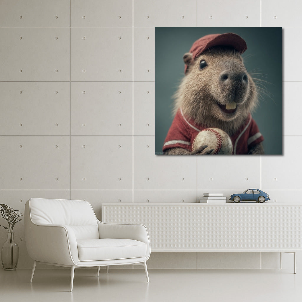 Capybara on the Baseball Field: Playful Decor for Your Interior