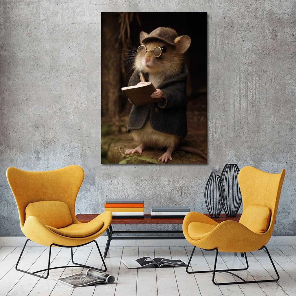 Hamster-detective in glasses: a stylish detective for your interior