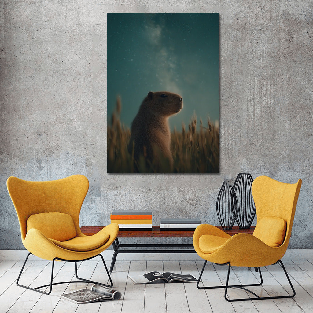 Capybara under the Starry Sky: The Magic of Nature and Space in the Interior