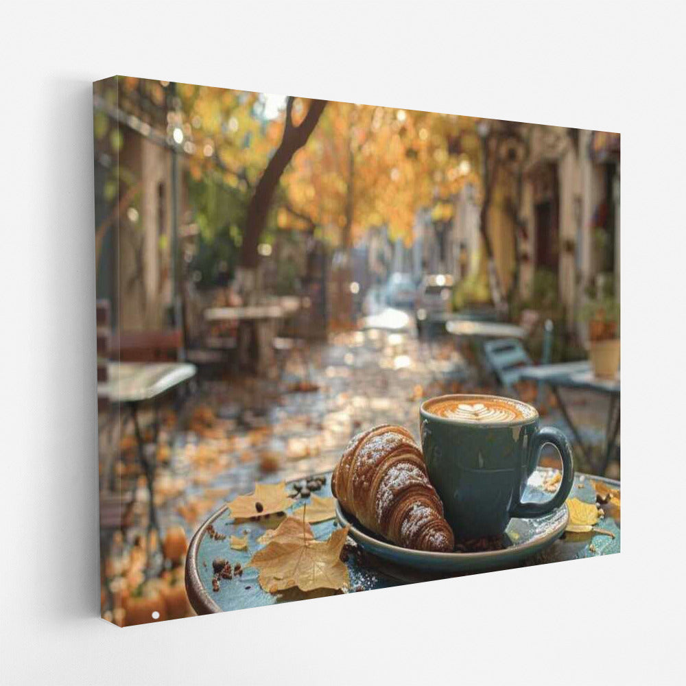 Morning Croissant and Cappuccino: Autumn Charm