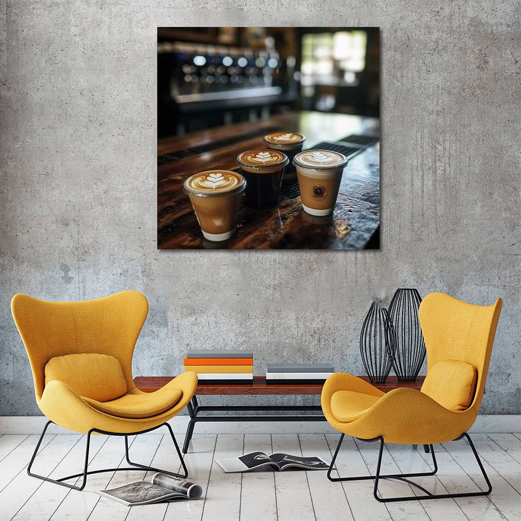 Triumph of Coffee: Espresso and Latte in Three Shades