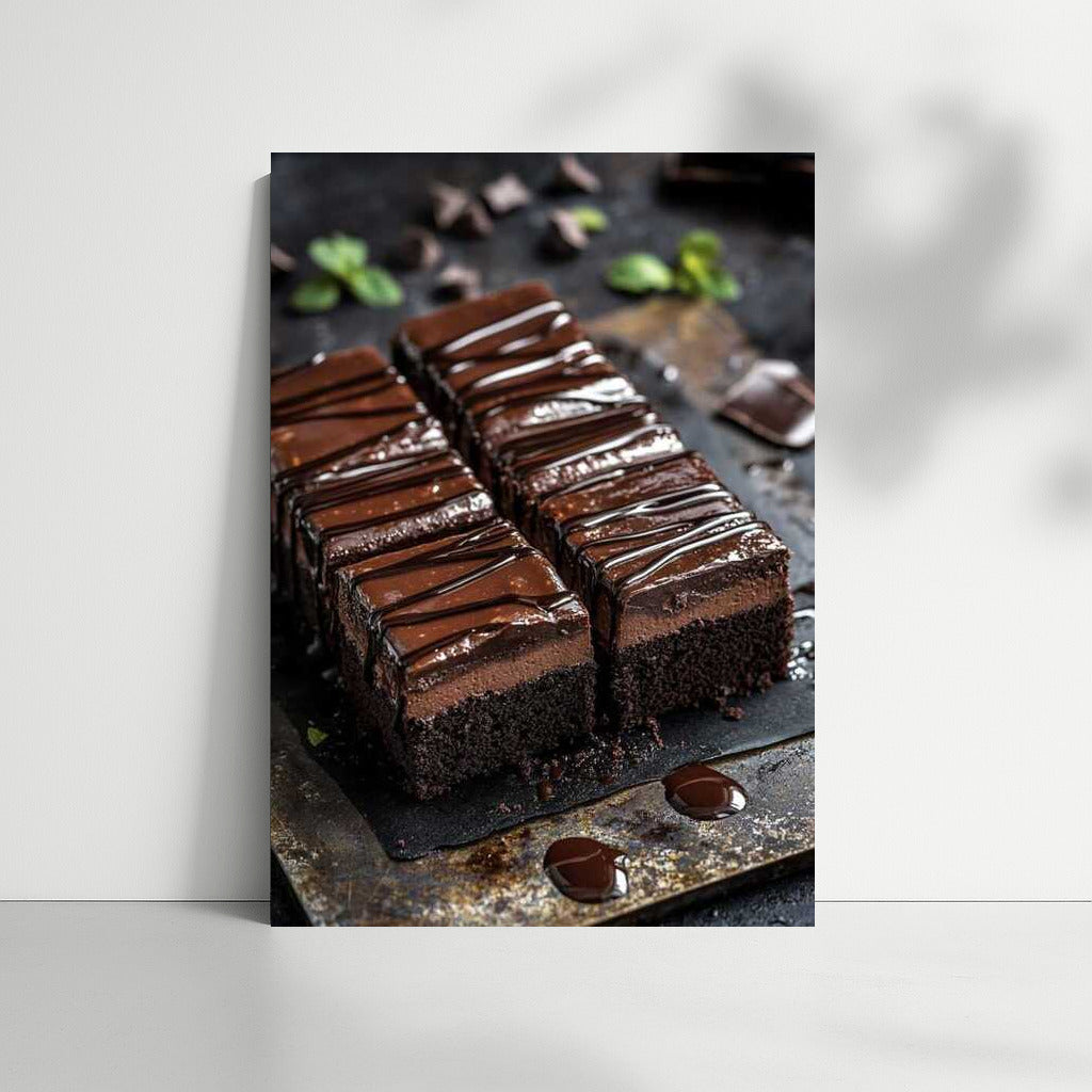 Luxurious Chocolate Cake: A Tasty Temptation for Your Walls